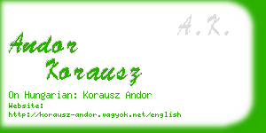 andor korausz business card